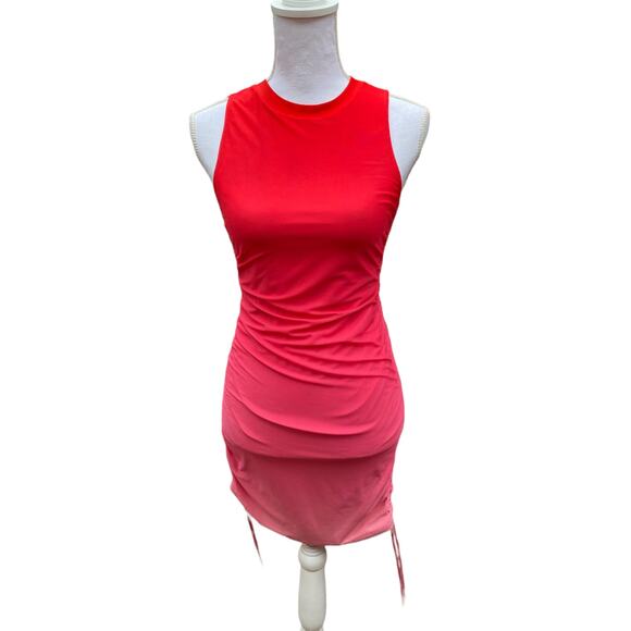 BB Dakota Steve Madden Deep Skies Dress Bodycon Sleeveless Ombre Hibiscus Small - Picture 9 of 14
